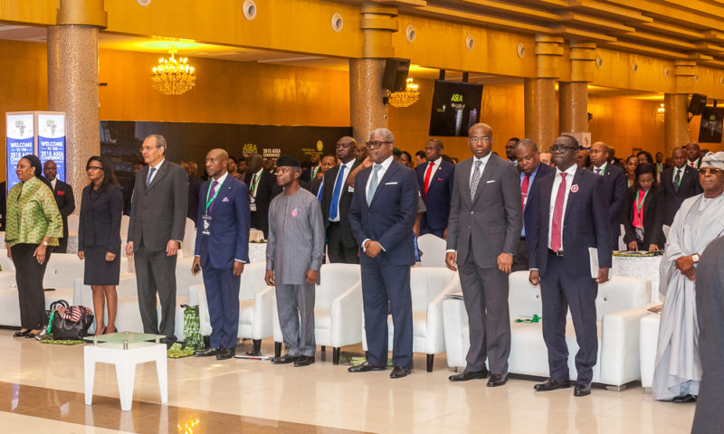 VP Osinbajo declares open the 22nd African Securities Exchanges Association (ASEA) Conference, 2018 in Lagos. 26th November, 2018.