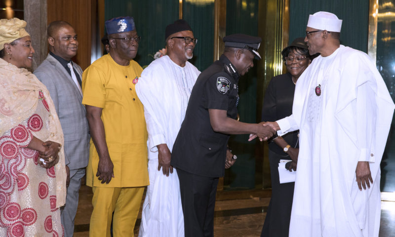 PRESIDENT BUHARI MEETS BOARD OF POLICE SERVICE COMMISSION.