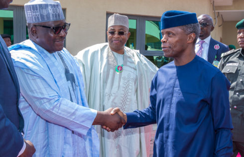 VP Osinbajo with Vice Chairman PCNI, Tijjani M. Tumsah; Gov. of Bauch State. Mohammed Abdullahi Abubakar (M). 