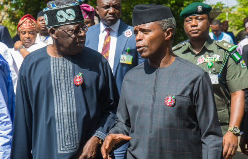 VP Osinbajo with APC National Leader, Asiwaju Bola Ahmed Tinubu.