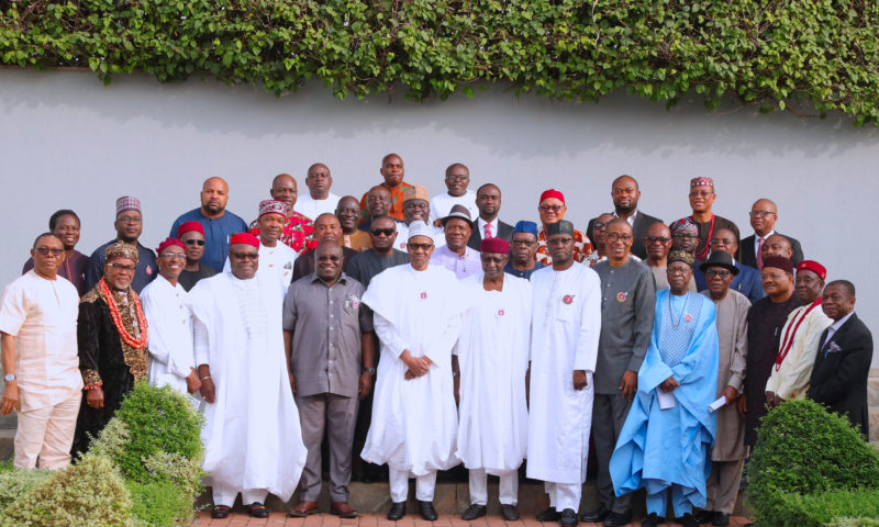 PRESIDENT BUHARI IN A UDIENCE WITH LEADERS OF THOUGHTS FROM SOUTH-EAST.