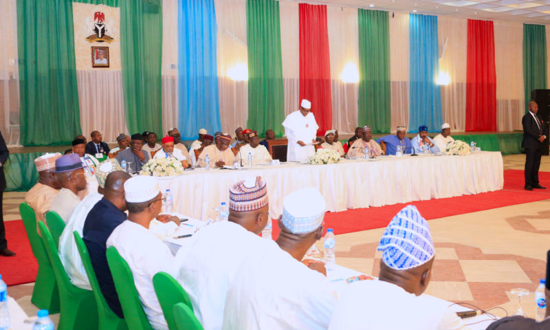 PRESIDENT BUHARI AT THE INAUGURAL MEETING OF 2019 PCC. JAN 10 2019