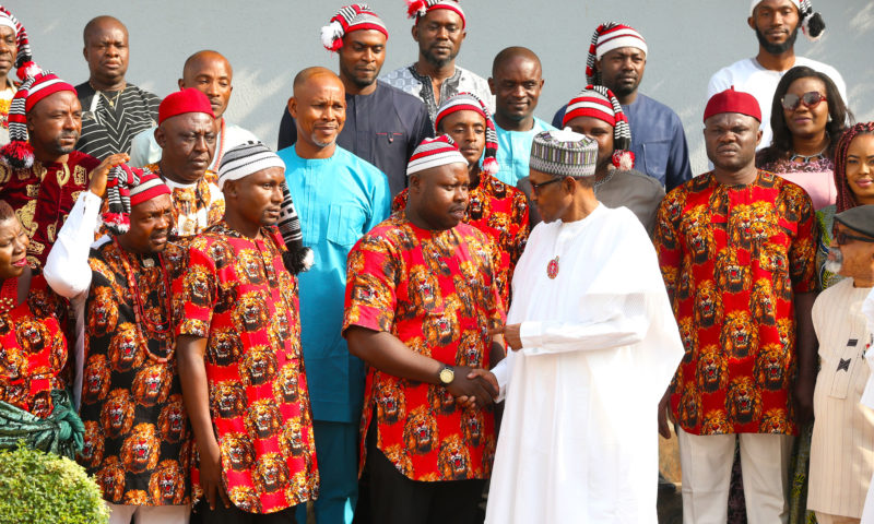 PRESIDENT BUHARI RECEIVES YOUTH WING OG OHANAEZE NDIGBO. JAN 4 2019