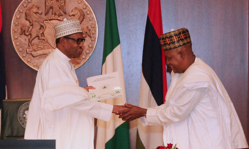 PRESIDENT BUHARI RECEIVES BORNO ELDERS AT THE STATE HOUSE. J