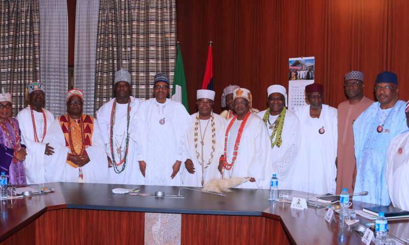 PRESIDENT BUHARI RECEIVES TRADITIONAL RULERS FROM SOUTH WEST. JAN 11 2019