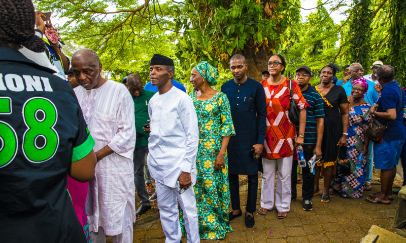 VICE PRESIDENT YEMI OSINBAJO, SAN, CASTS HIS VOTE IN VGC, LA