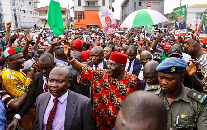 2019 elections: Tight security as Atiku arrives in Abakaliki for campaign