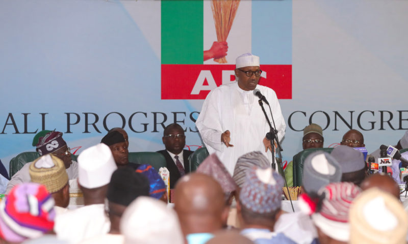 PRESIDENT BUHARI ATTENDS APC CAUCUS EMERGENCY MEETING. FEB 1