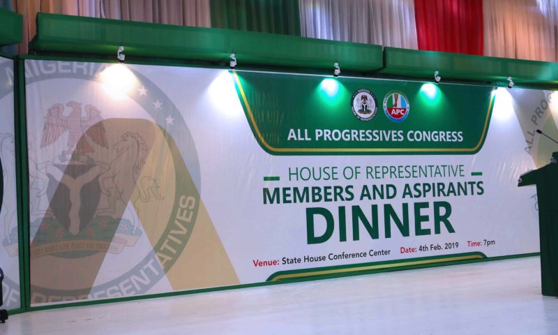 PRESIDENT BUHARI DINNER WITH APC HOUSE OF REP MEMBERS AND CANDIDATES FOR 2019 ELECTION. FEB 4 2019