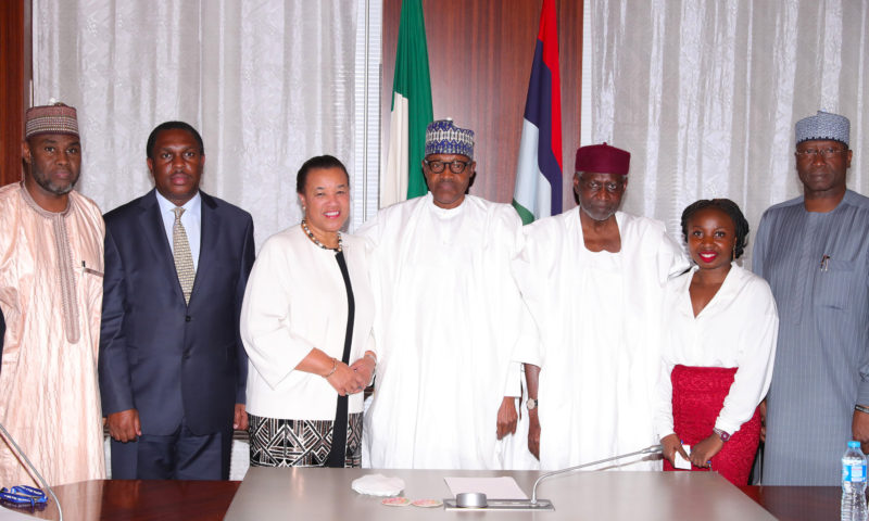 PRESIDENT BUHARI RECEIVES IN AUDIENCE COMMONWEALTH SEC GENER