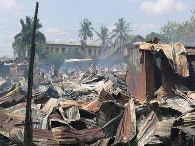 Two hospitalised as fire ravages Lagos community