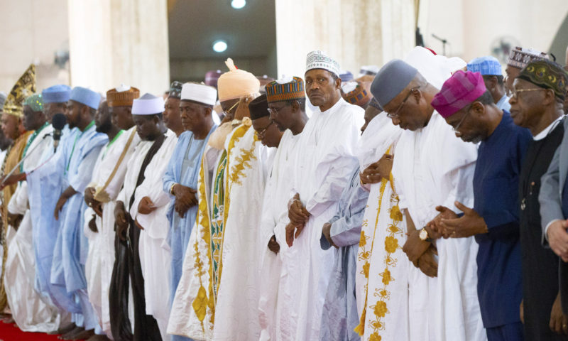 PRESIDENT BUHARI PRAYS AT THE NATIONAL MOSQUE. MAY 24 2019