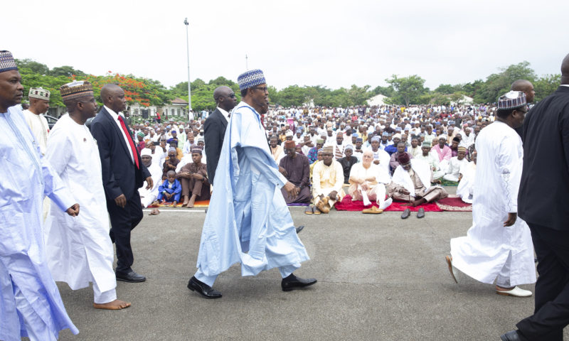 PRESIDENT BUHARI PRAYS AT THE MABILLA PRAYER GROUND. JUNE 4 2019