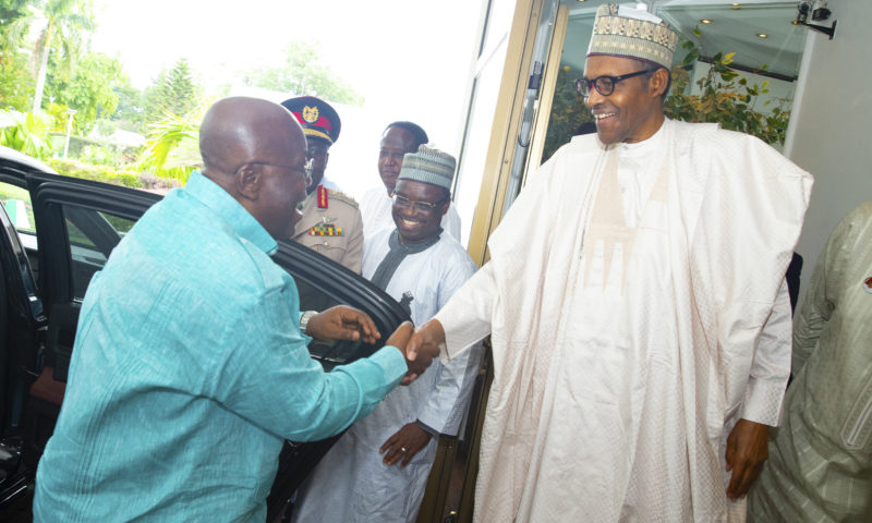 PRESIDENT BUHARI RECEIVES THE PRESIDENT OF GHANA, AKUFO-ADDO. JUNE 5 2019