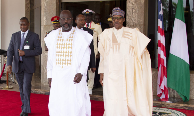 PRESIDENT BUHARI RECEIVES LIBERIA PRESIDENT WEAH AT THE STATE HOUSE. JUNE 13 2019