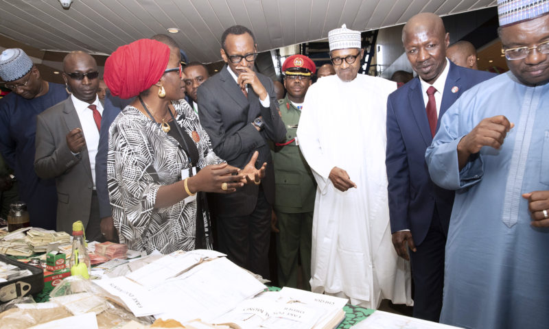 PRESIDENT BUHARI TOUR EFCC EXHIBITION STAND. JUNE 11 2019