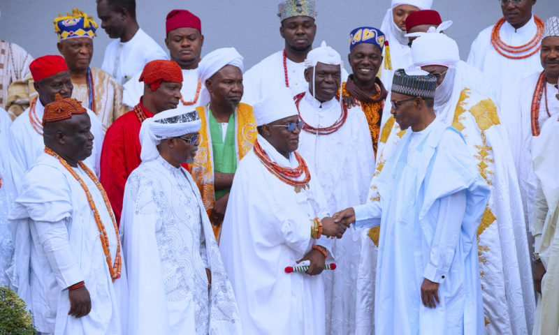 PRESIDENT BUHARI RECEIVED OBA OF BENIN AND EDO STATE TRADO RULERS. JULY 3 2019