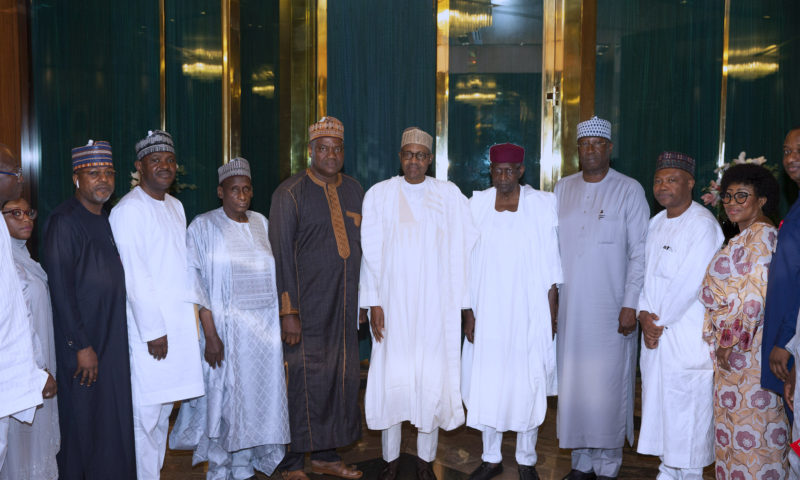 PRESIDENT BUHARI RECEIVES AREWA HOUSE CENTER FOR HISTORICAL AND DOCU RESEARCH. JULY 8 2019