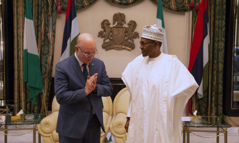 PRESIDENT BUHARI RECEIVES COMMISSIONER AU-PSC AMB CHERGUI