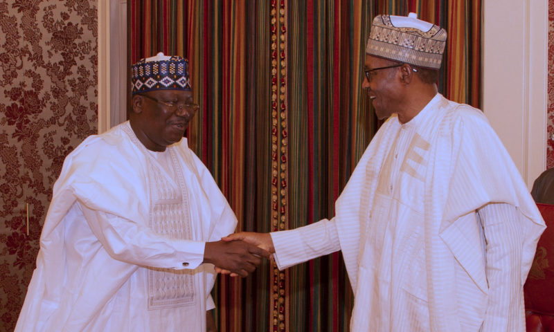 PRESIDENT BUHARI RECEIVES PRESIDENT OF SENATE AND SPEAKER. J