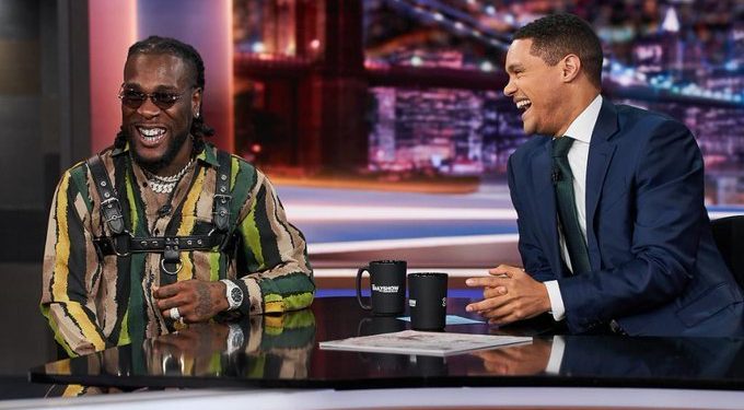 Burna Boy performs on Trevor Noah’s show