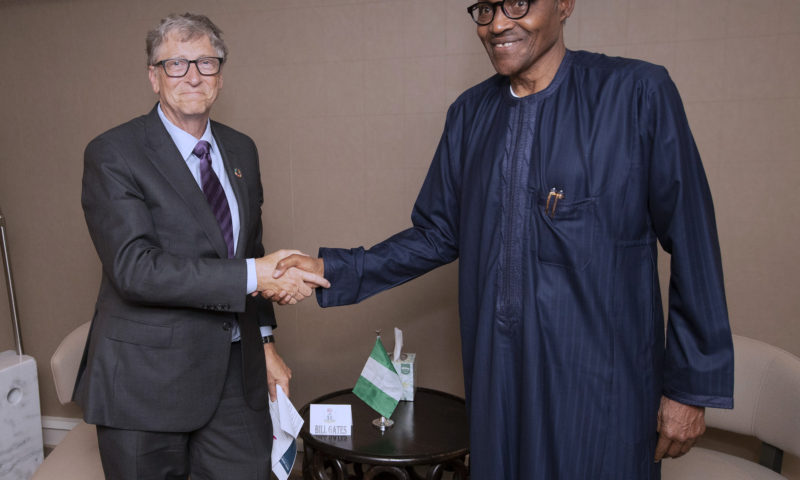 PRESIDENT MUHAMMADU BUHARI MEETING WITH BILL GATES AND ALIKO DANGOTE SIDE EVENT OF THE UNGA74 IN New York. SEPT 25 2019