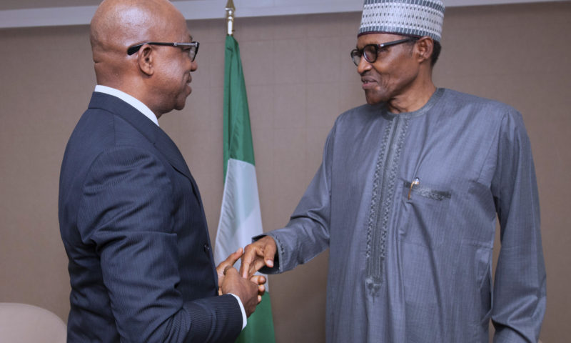 PRESIDENT BUHARI MEETS WITH OGUN STATE GOV PRINCE ABIODUN. SEPT 26 2019