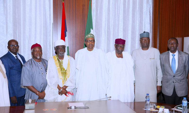 PRESIDENT BUHARI IN A MEETING WITH MAJ-GEN MAMMAN RTD AND OT