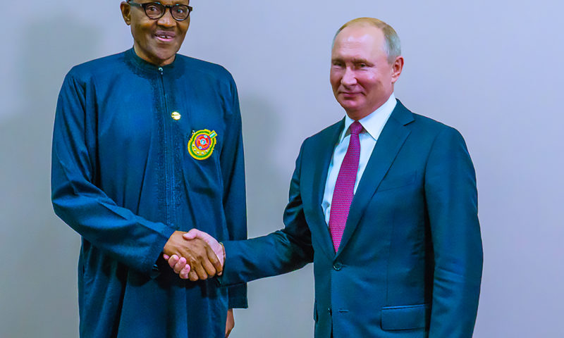 PRESIDENT BUHARI AND PUTIN IN BILATERAL AT THE RUSSIA-AFRICA