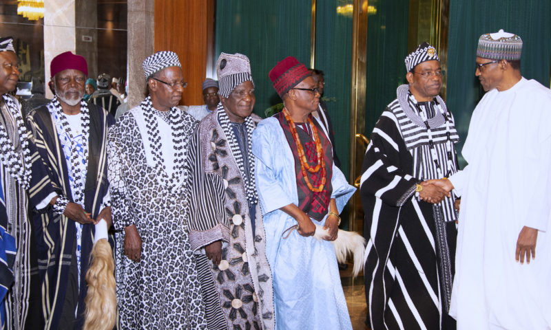 PRESIDENT BUHARI RECEIVES IN AUDIENCE BENUE TRADITIONAL RULE