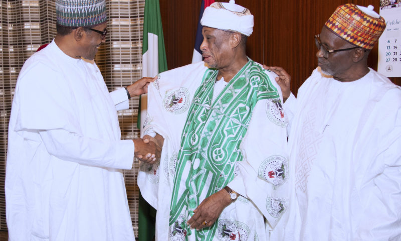 PRESIDENT BUHARI RECEIVES HIS FORMER CABINET MEMBERS AS HEAD