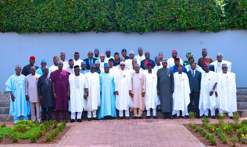 PRESIDENT BUHARI RECEIVES 36 STATES ASSEMBLIES SPEAKERS ON A COURTESY VISIT