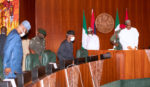 PRESIDENT BUHARI IN A VIRTUAL MEETING WITH ECONOMIC ADVISORY COUNCIL MEMBERS. JUNE 30 2020