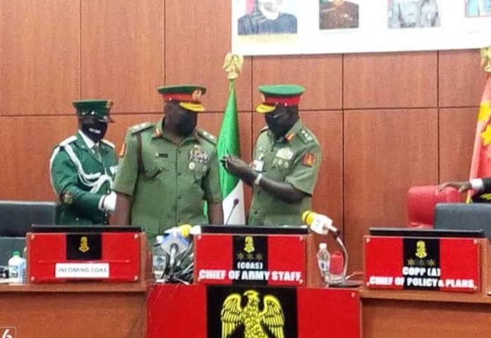 Buratai Hands over to New Army Chief, Attahiru