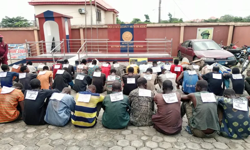 Amotekun arrests, parades 45 suspects in Ondo