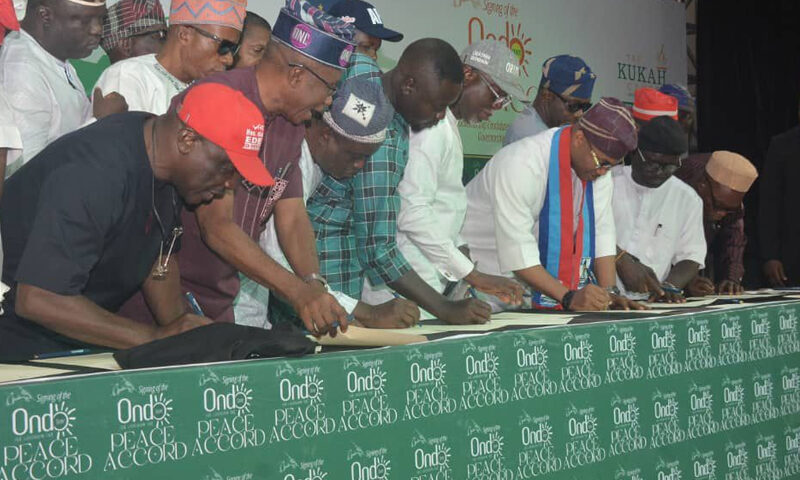 Ondo Guber: 17 political parties sign peace accord